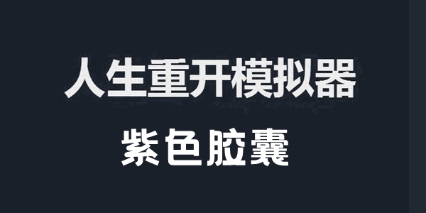 人生重开模拟器紫色胶囊作用介绍 人生重开模拟器紫色胶囊有什么用